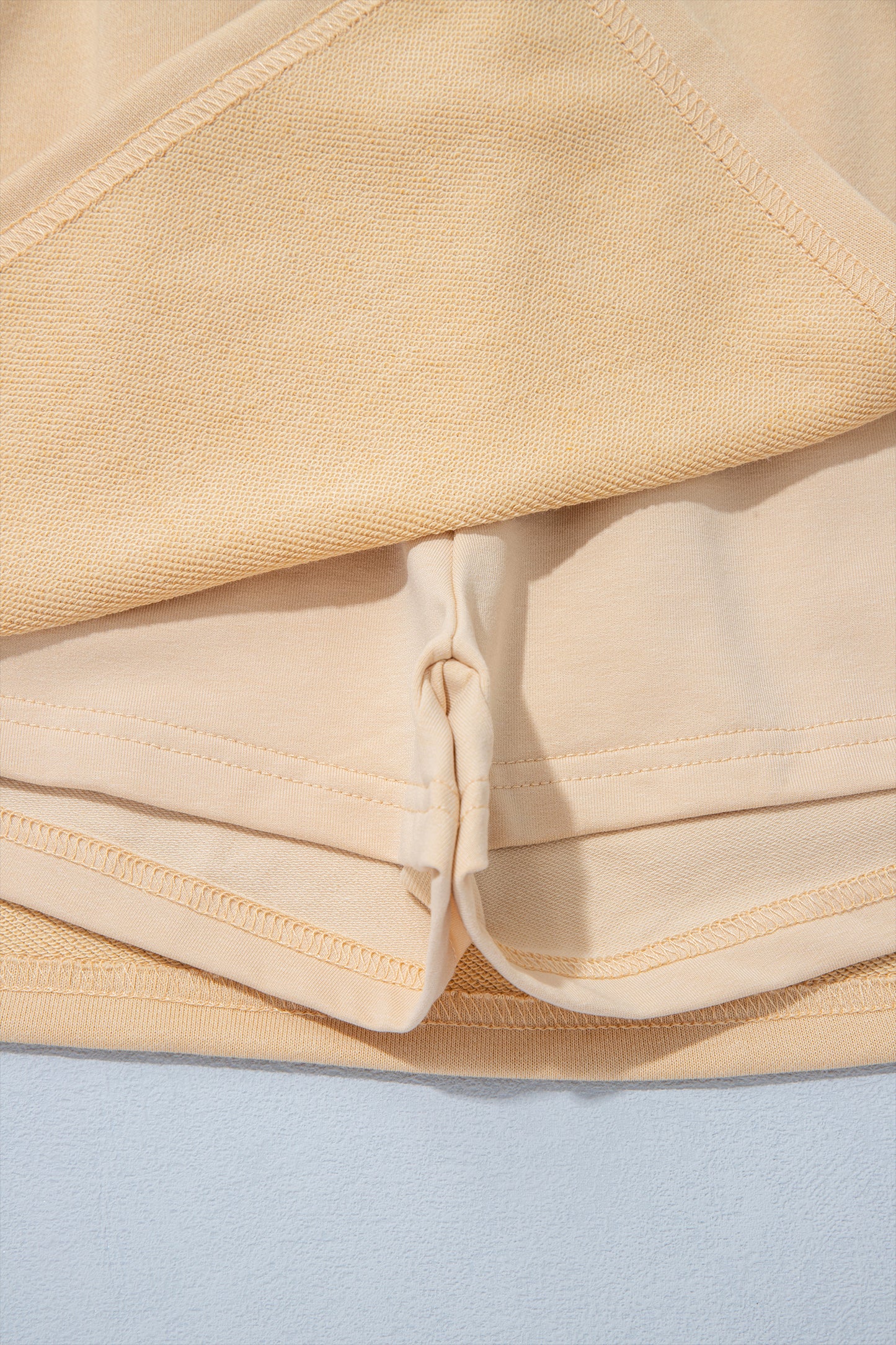 Parchment Solid Color Long Sleeve Top Split Skort 2pcs Outfit
