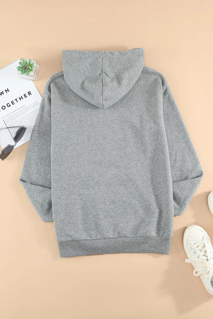 Gray Loose Kangaroo Pocket Hoodie - Chic Meadow Boutique 