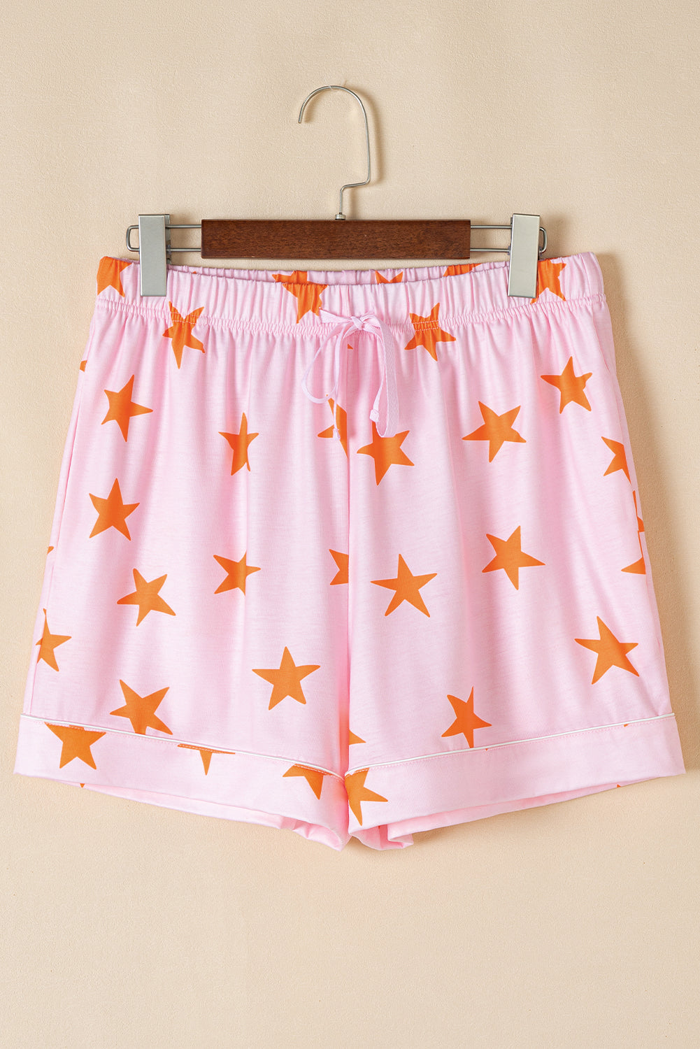 Pink Stars Short Sleeve Shirt and Shorts Bamboo Pajama Set