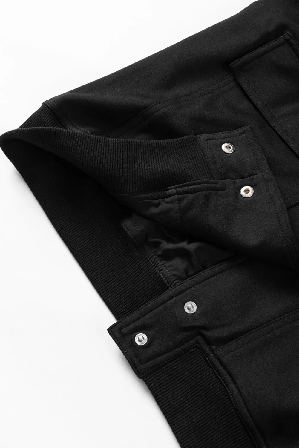 Black Big Pockets Baseball Collar Jacket - Chic Meadow Boutique 