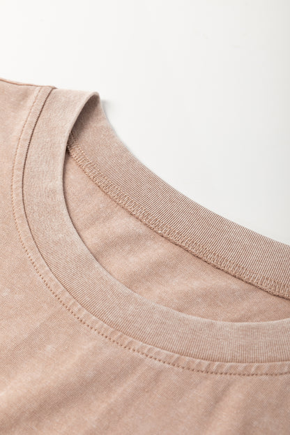 Smoke Gray 2 Pieces Mineral Wash Cotton Tank Top Lined Split Skirt Set