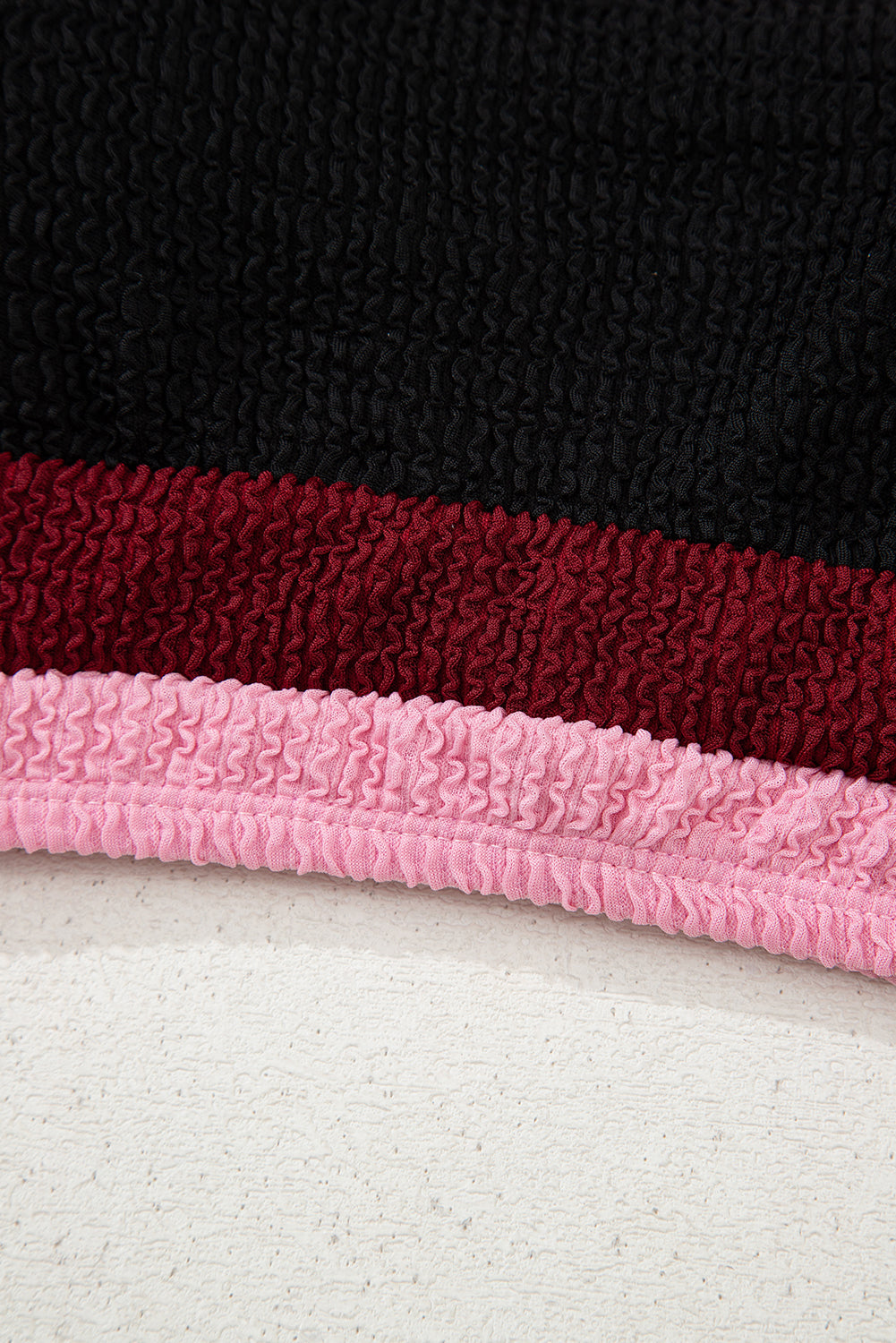 Burgundy Color Block High Waisted Sexy Bikini Set