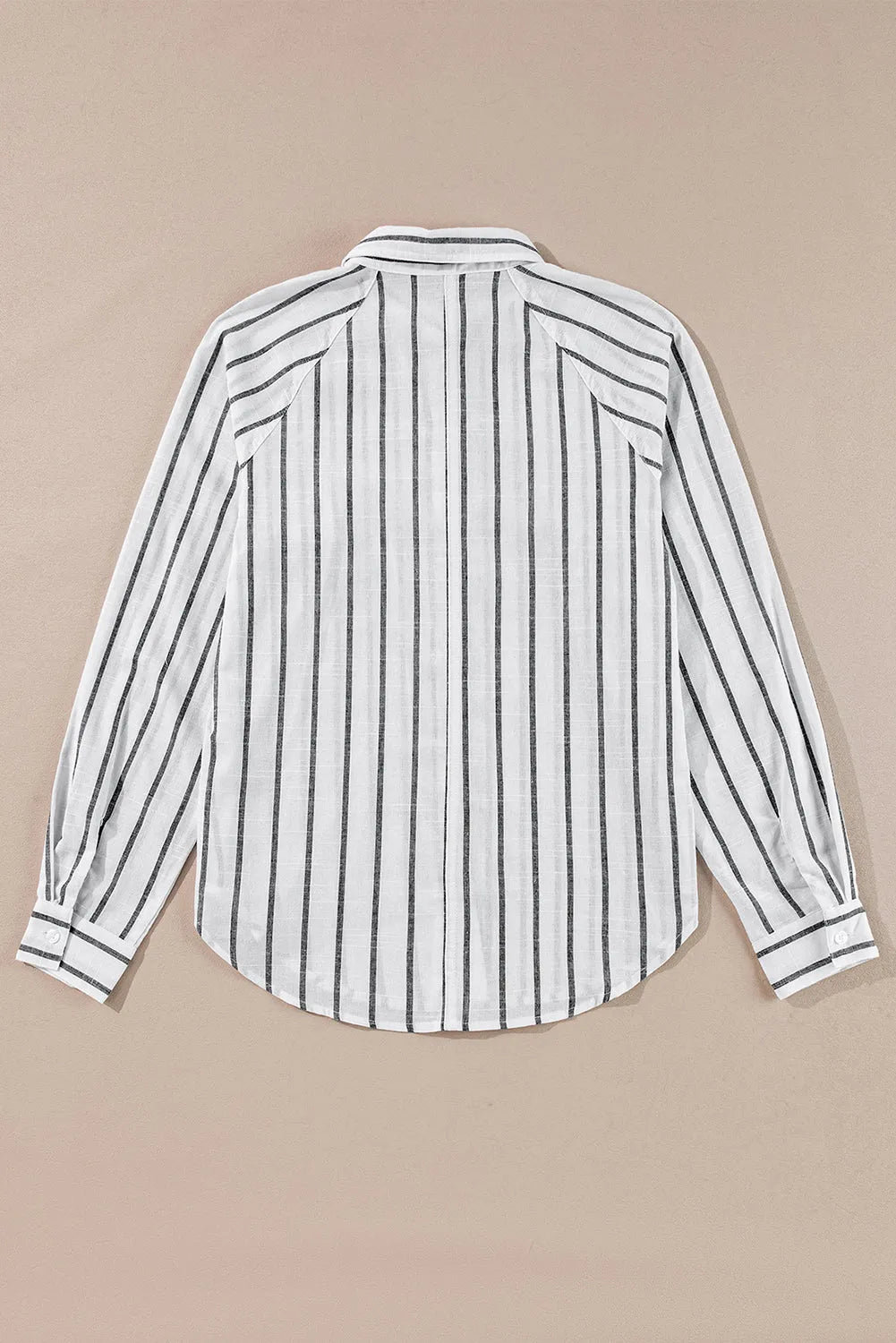 Black Stripe Chest Pocket Buttoned Oversized Shirt - Chic Meadow Boutique 