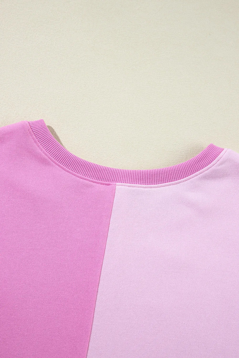 Pink Colorblock Henley High Low Oversize Sweatshirt - Chic Meadow Boutique 