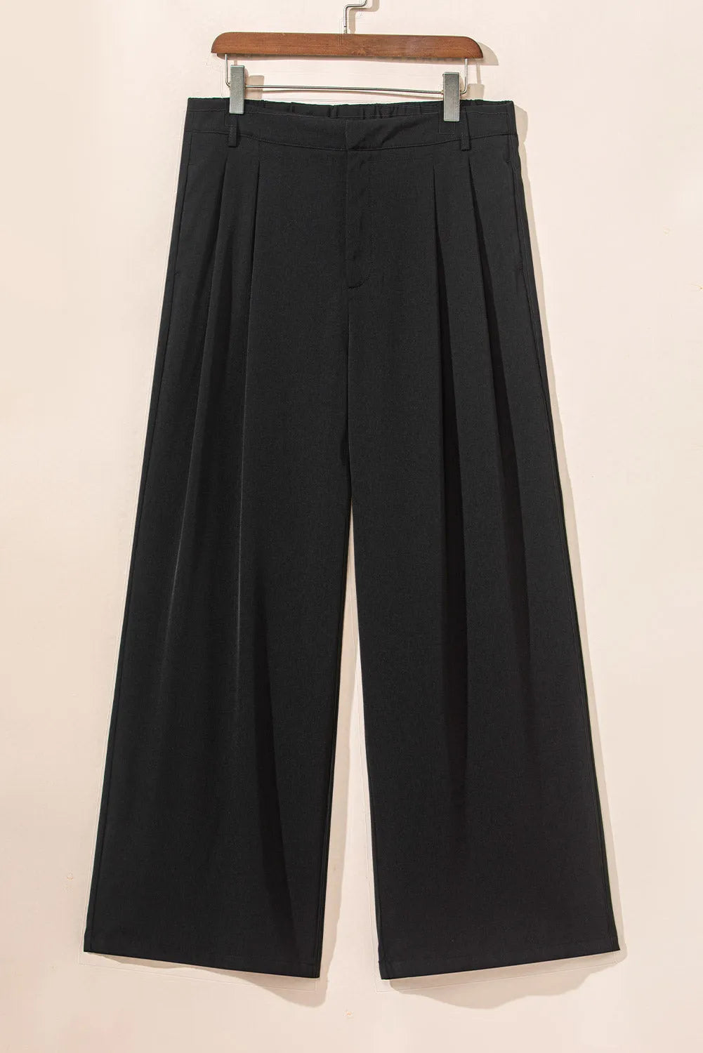 Black Pleated Elegant Wide Leg Pants - Chic Meadow Boutique 