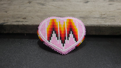 Pink Beaded Barrette Hair Clips Beaded , Tribal Barrette