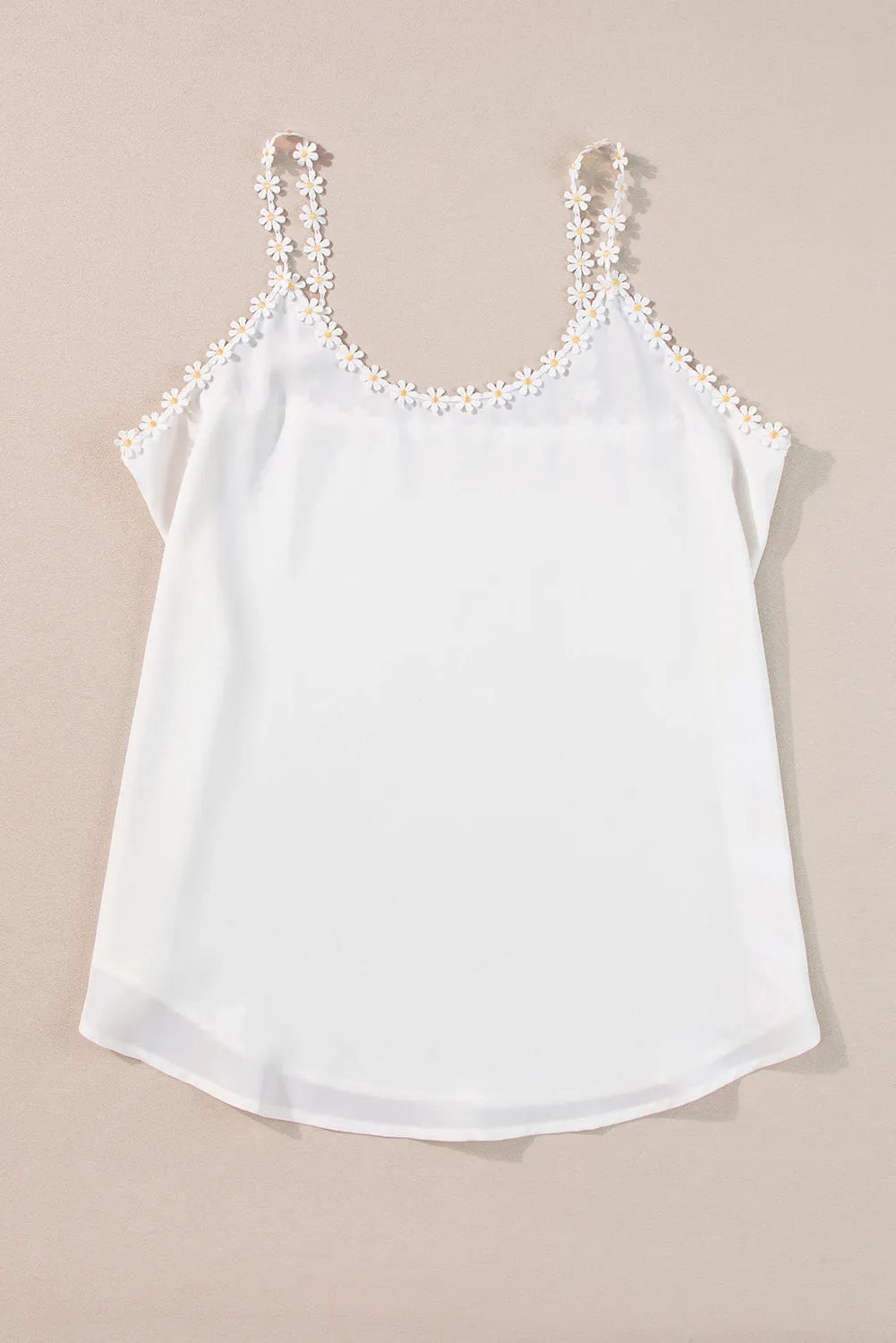 White Daisy Flower Straps Tank Top - Chic Meadow Boutique 