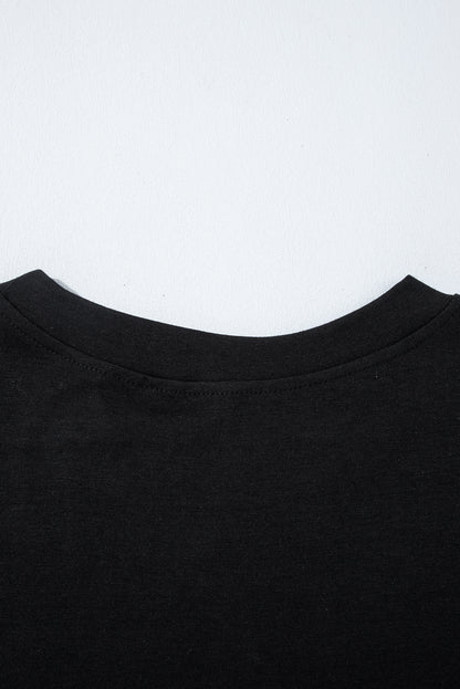 Black MAMA Letter Graphic Neon T Shirt