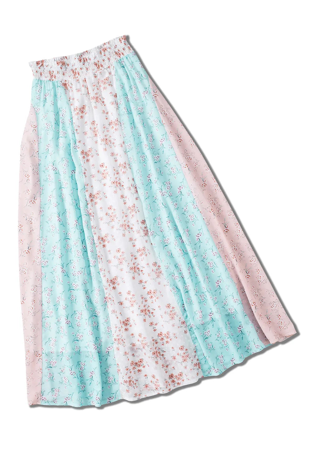 White Multi Floral Print Maxi Skirt - Chic Meadow Boutique 