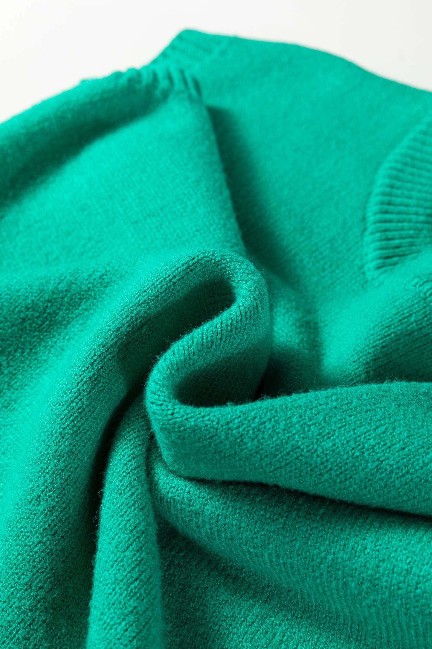 Bright Green Horse Bit Embroidered Loose Short Sleeve Sweater