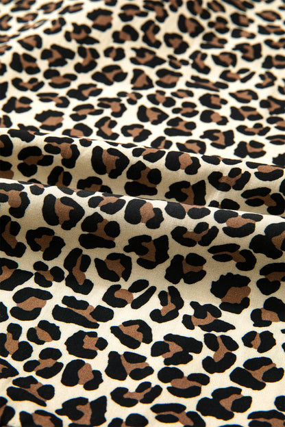 Black Leopard Print Striped Color Block Trim V Neck Bracelet Sleeve Mini Dress