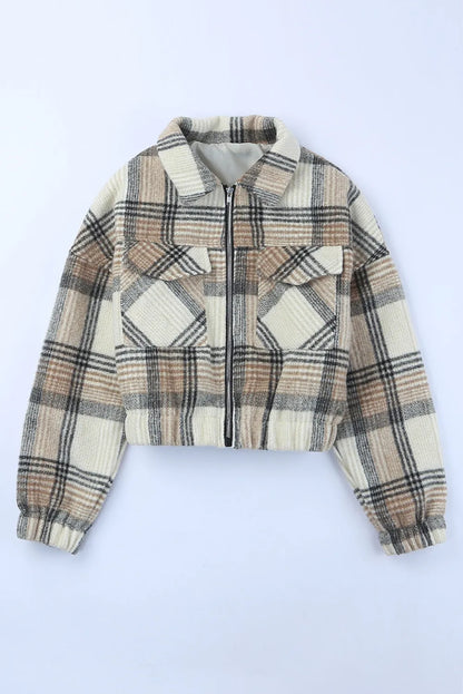 Vintage London Plaid Cropped Jacket - Chic Meadow Boutique 