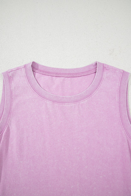 Phalaenopsis Mineral Wash Tank Mini Dress with Pockets