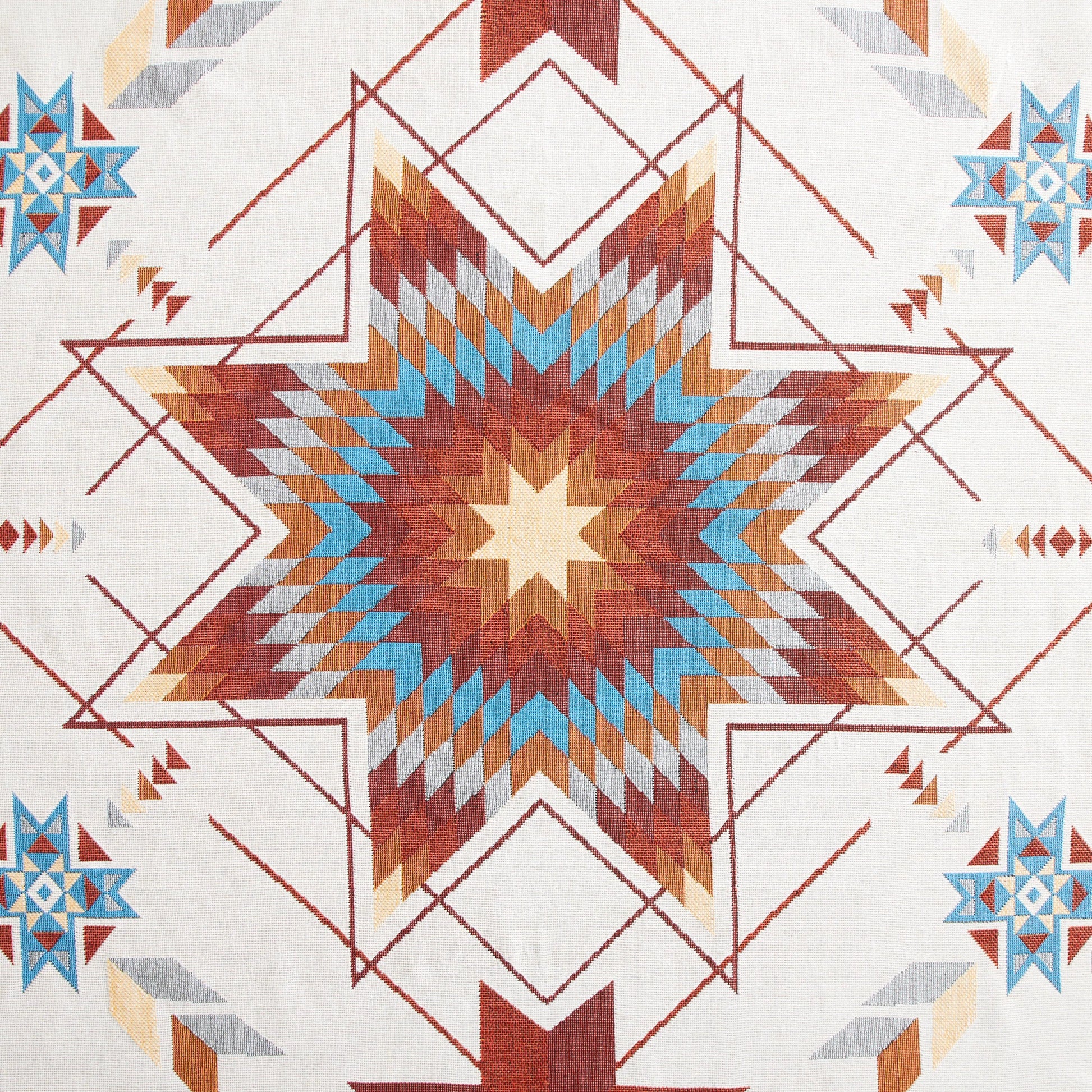 Woven Indigenous Star Throw - White - Chic Meadow Boutique 