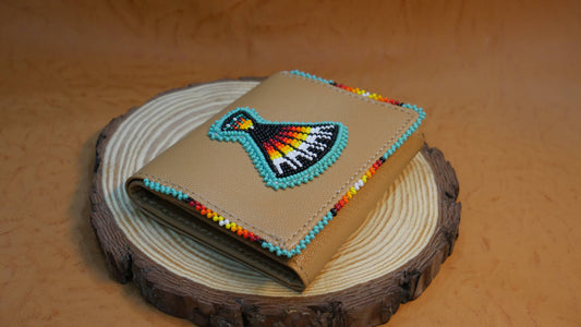 Native Beaded Leather Purse, Coin Purse , Card Holder