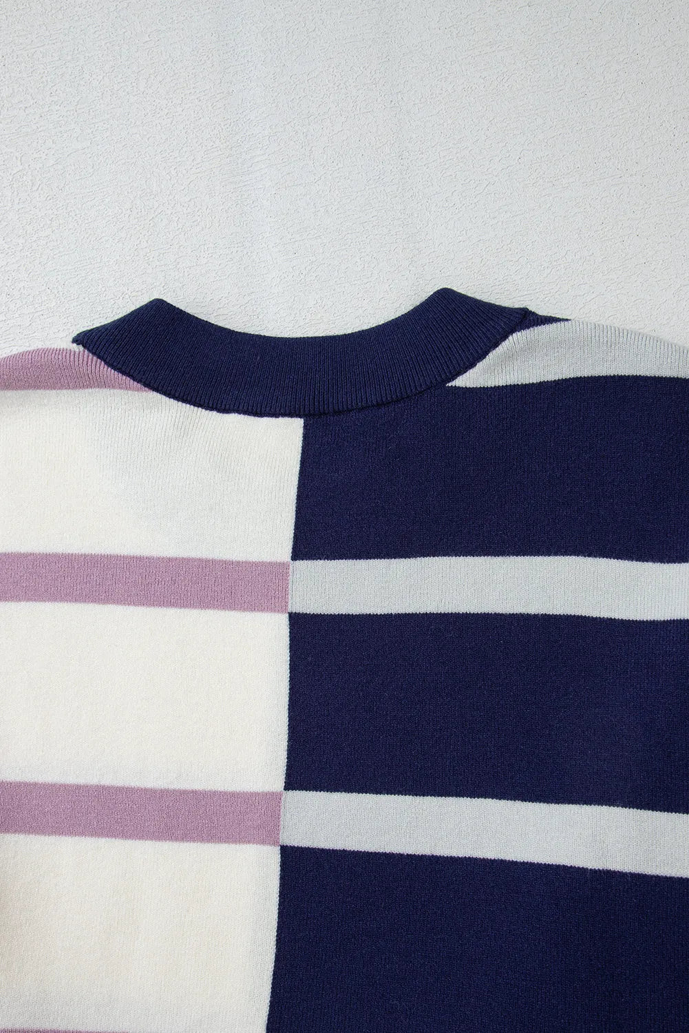 Blue Stripe Colorblock Oversized Sweater - Chic Meadow Boutique 