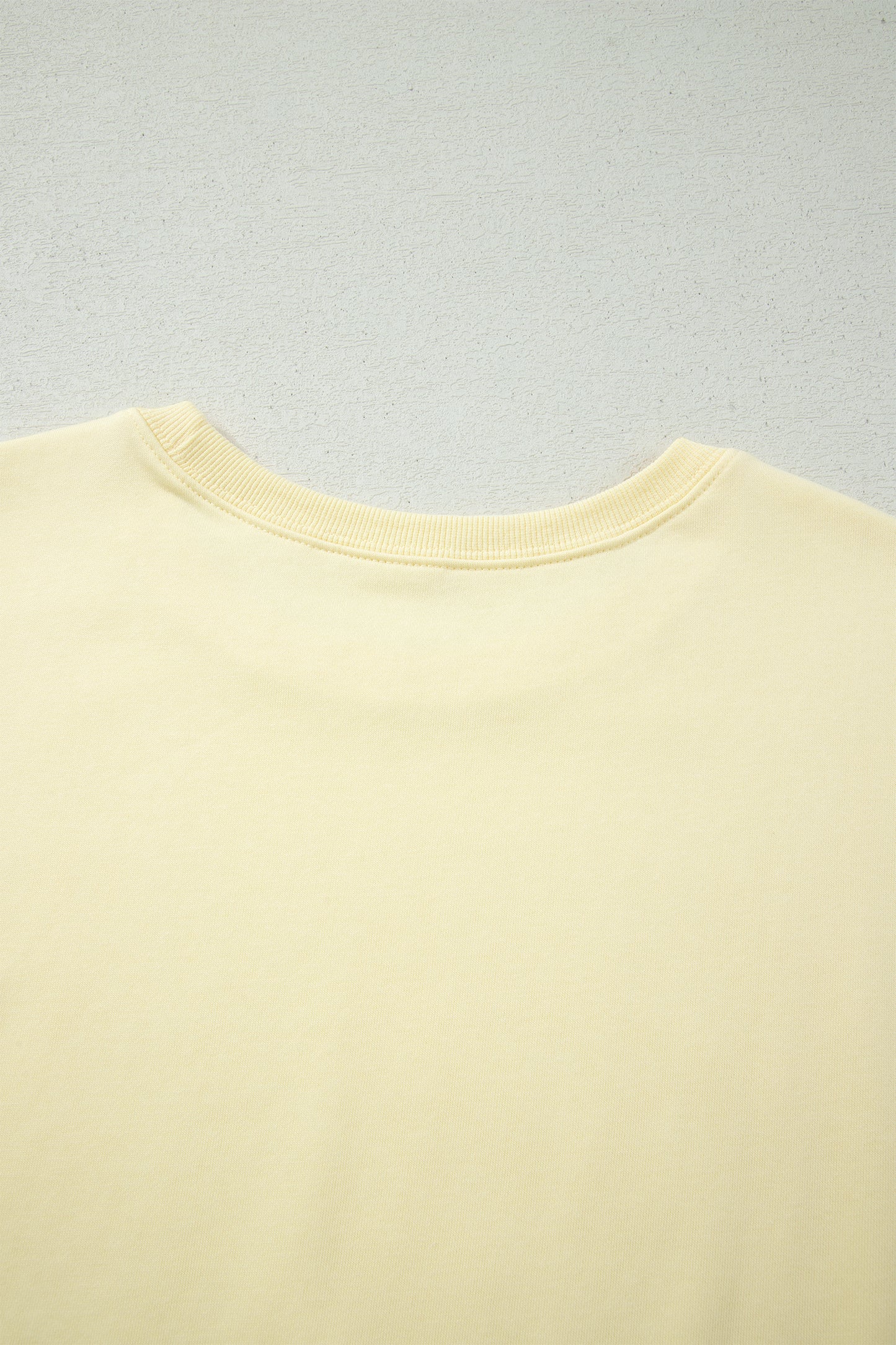 Yellow Cream Solid Color Tee Drawstring Shorts Comfy 2pcs Set