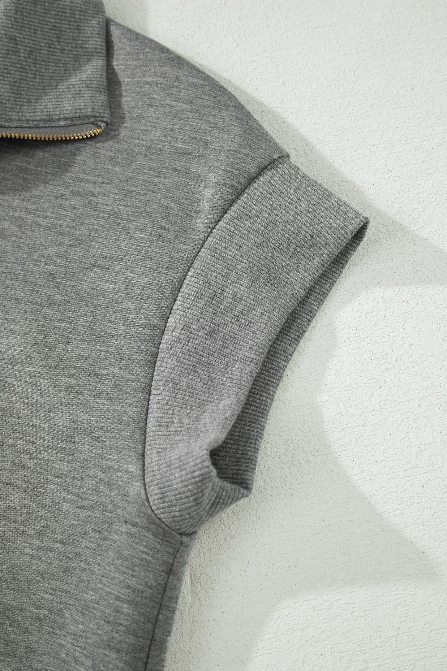 Gray Half Zip Polo Tee Casual Pant Set