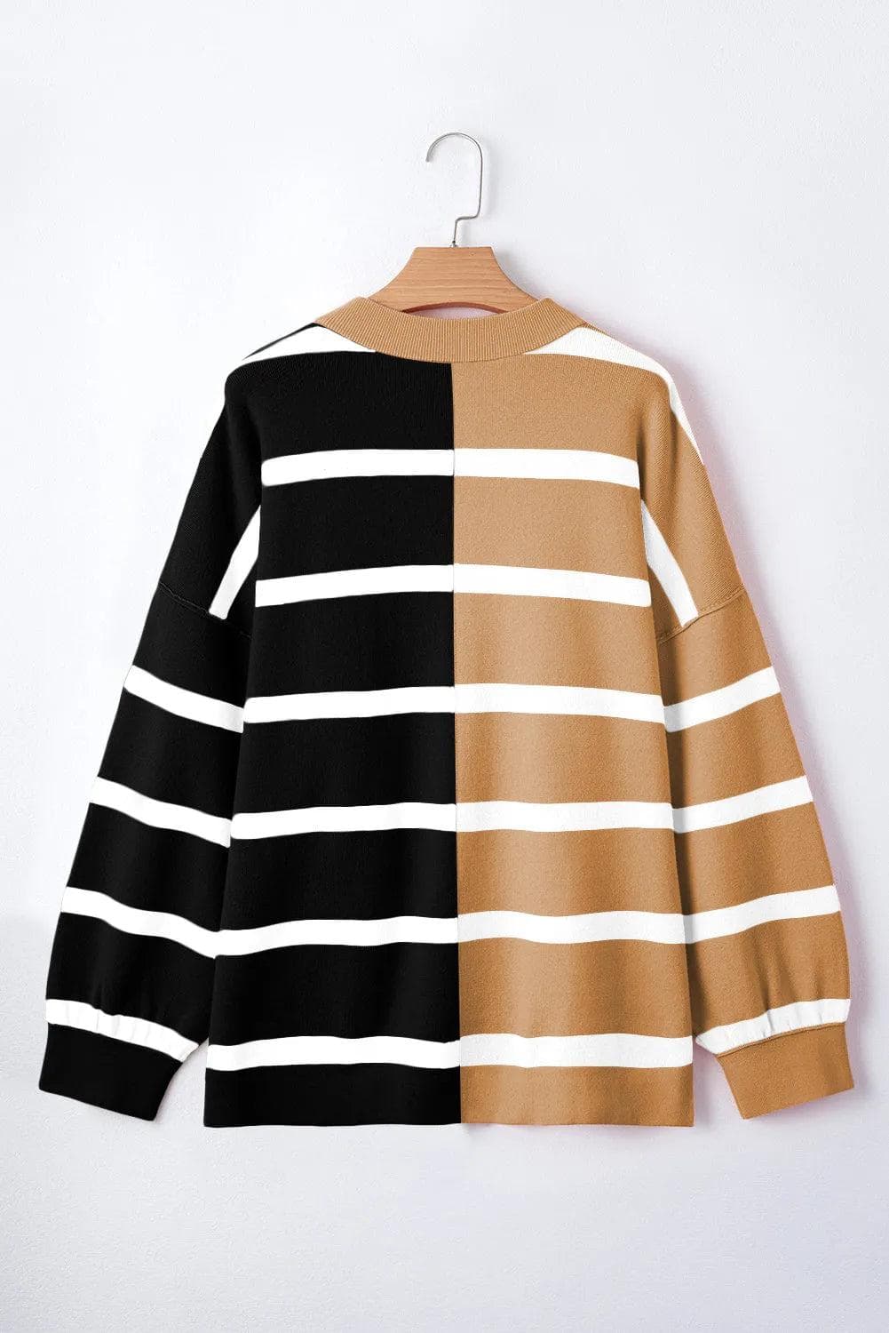 Sweaters & Cardigans/Sweaters Light French Beige Colorblock Oversized Sweater