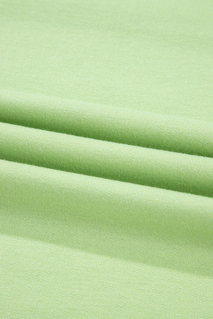 Meadow Mist Green Solid Loose V Neck Half Sleeve Tee and Shorts