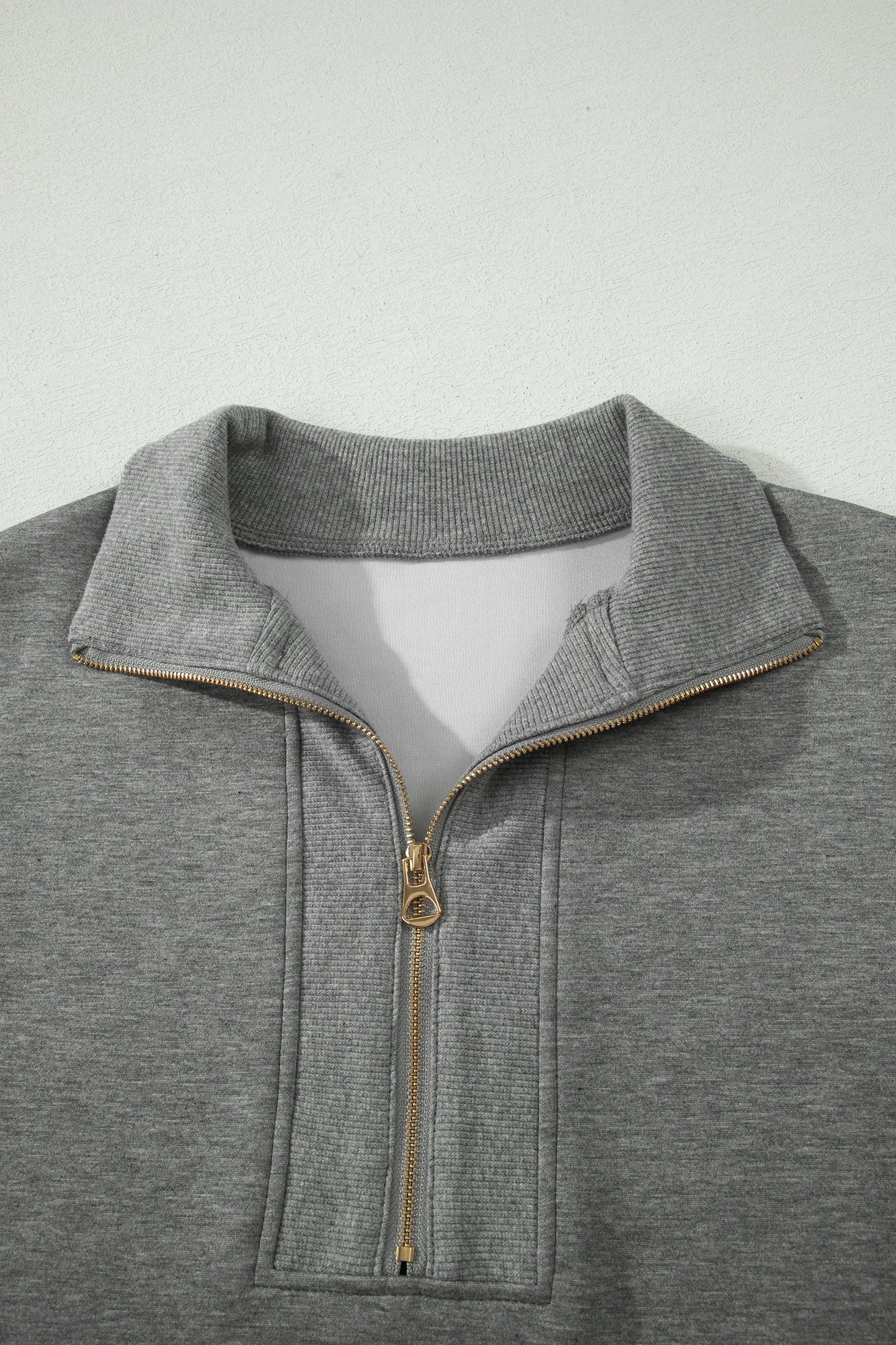 Gray Half Zip Polo Tee Casual Pant Set