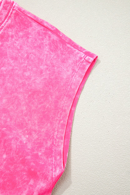 Rose Red Mineral Wash Cotton Short Set