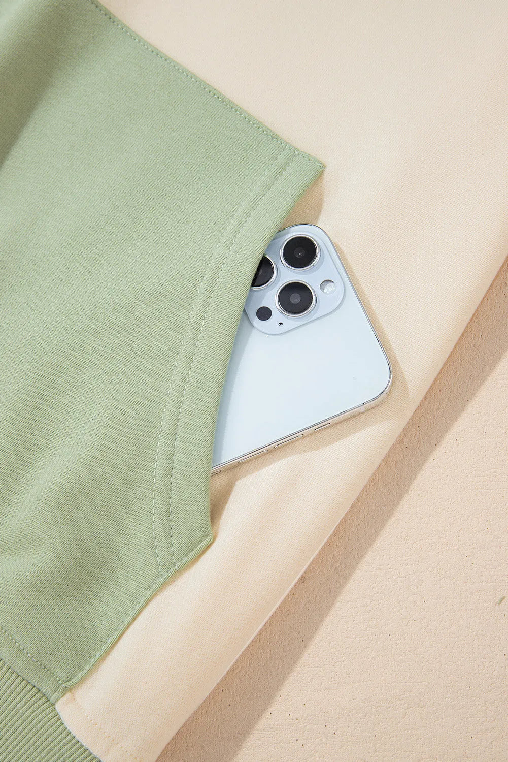 Laurel Green Colorblock Patchwork Buttoned Collar Kangaroo Pocket Sweatshirt - Chic Meadow Boutique 