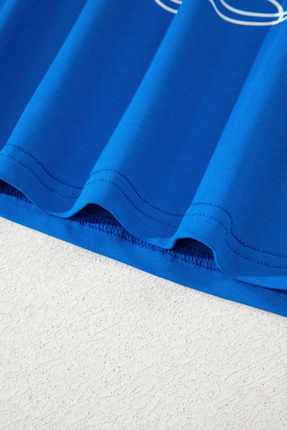 Blue Sunflower Boots Graphic Western Fashion T Shirt