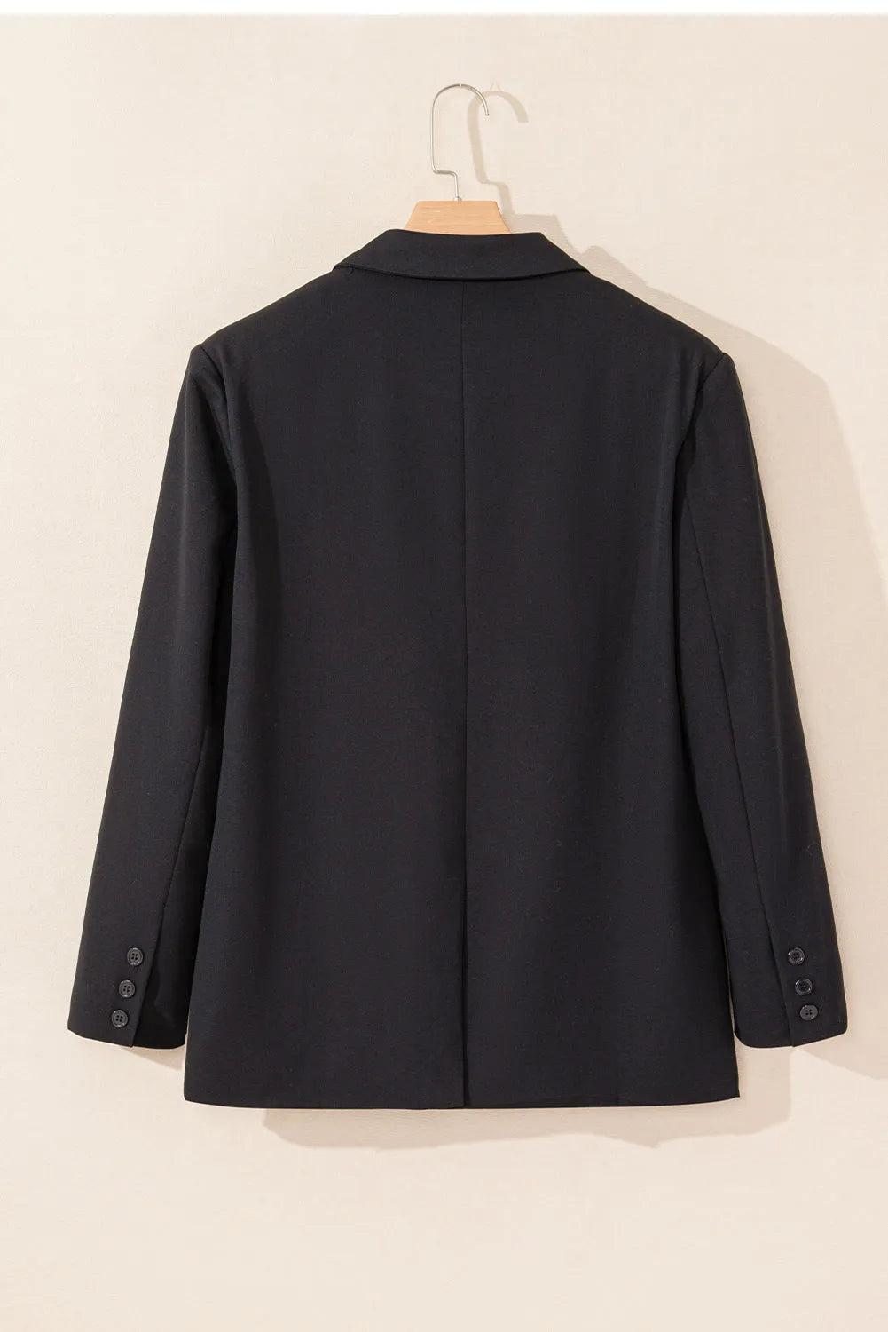 Black Lapel Flap Pocket Buttoned Blazer - Chic Meadow Boutique 