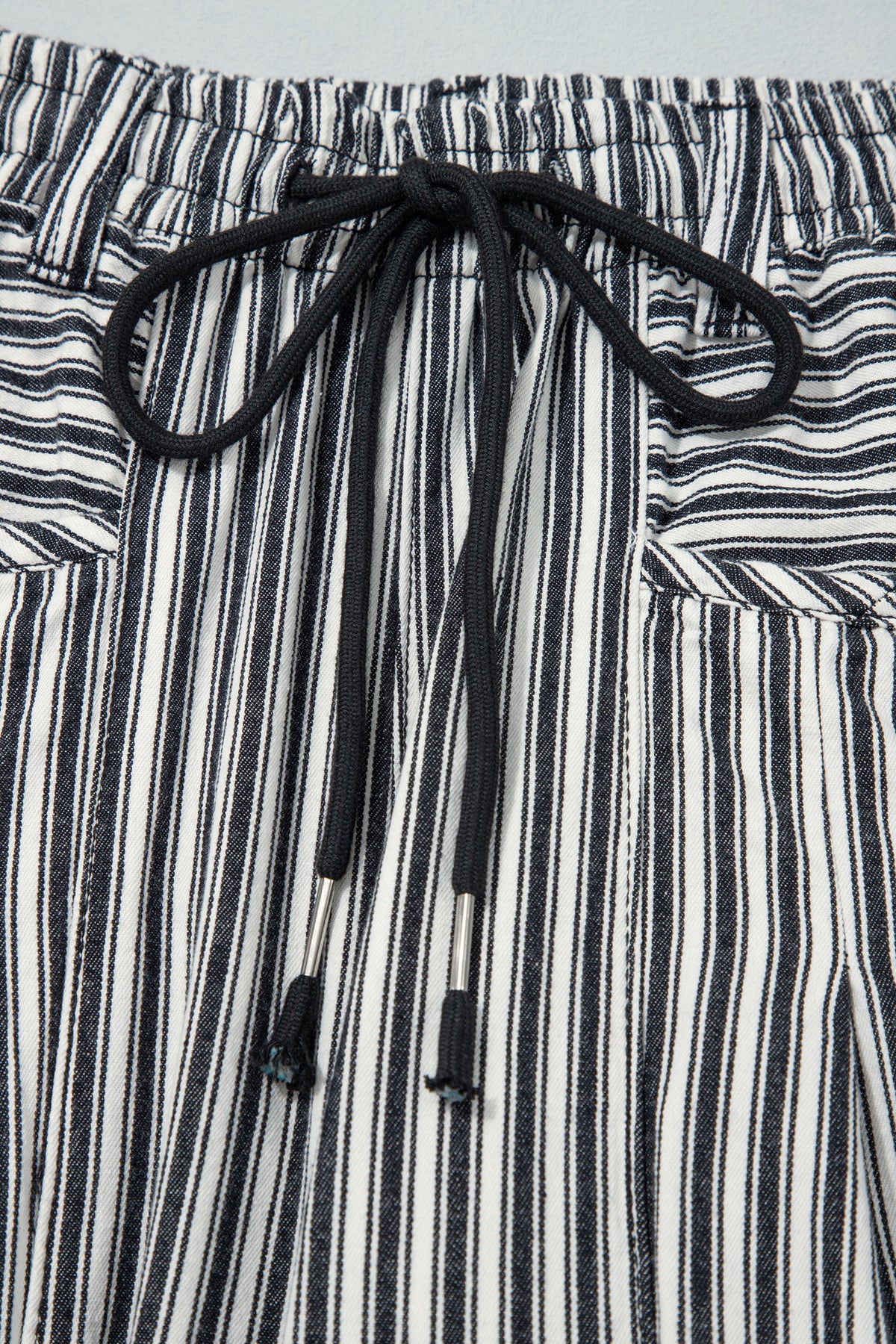Black Stripe Drawstring Casual Loose Pants