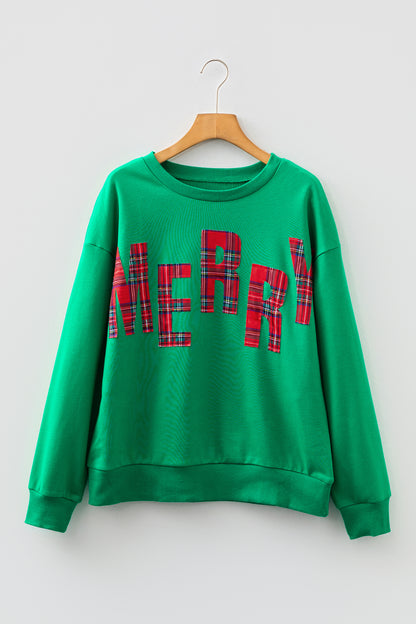Sea Green Plaid MERRY Christmas Vacation Sweatshirt