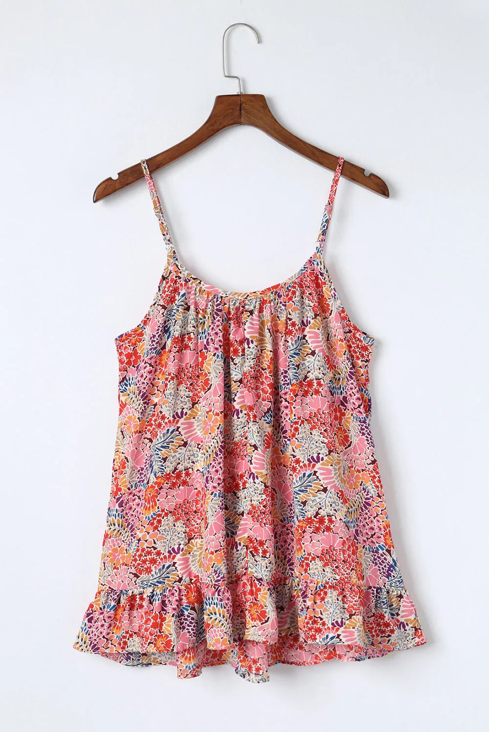 Multicolor Spaghetti Straps Floral Print Sleeveless Top - Chic Meadow Boutique 