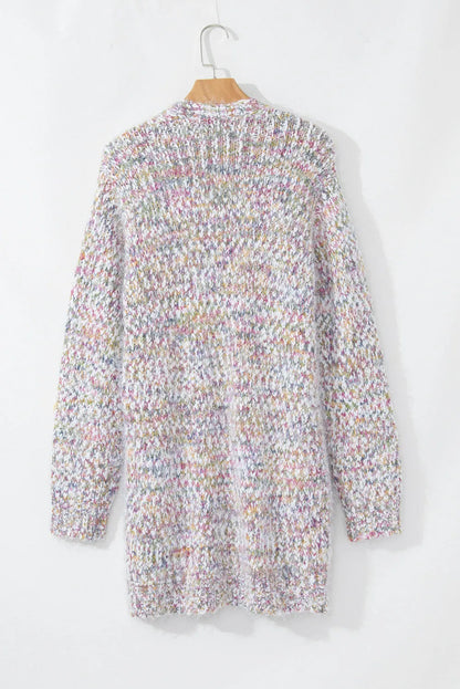 Yellow Multicolor Confetti Open Front Knit Cardigan - Chic Meadow Boutique 