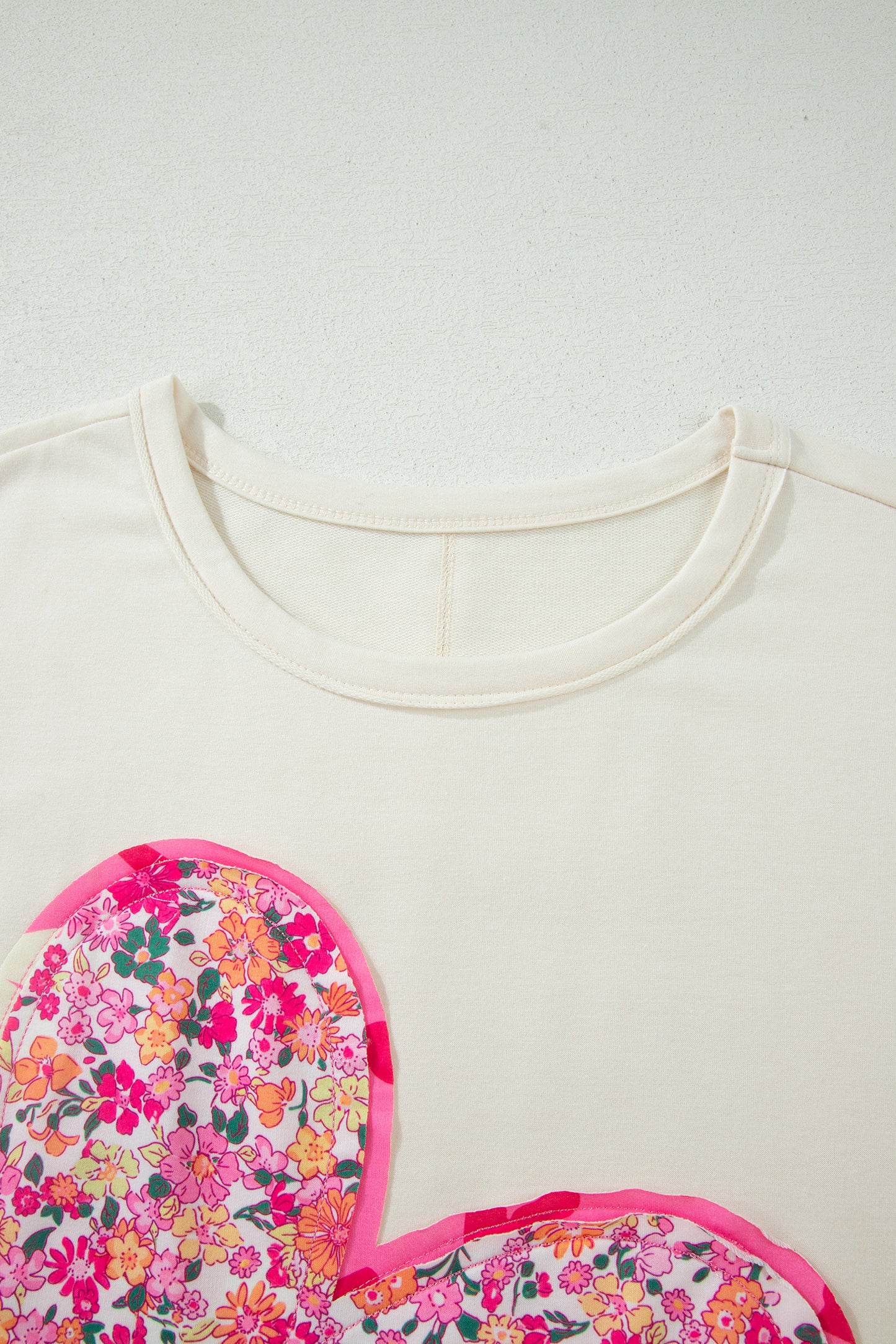 Jet Stream Big Flower Patched Plus Size Tunic T-Shirt