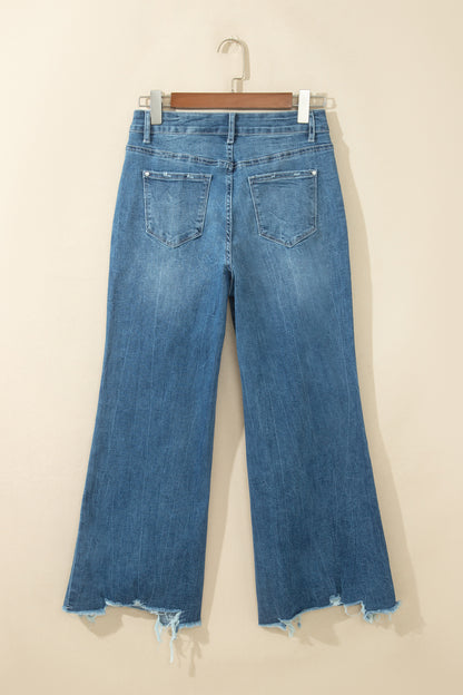 Ashleigh Blue High Waist Frayed Hem Flare Jeans