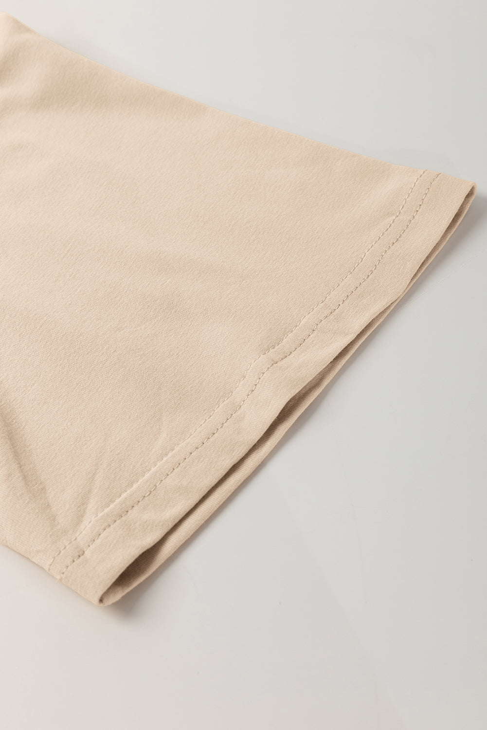 Oatmeal Contrast Crochet Floral Graphic Drop Shoulder Loose Tee