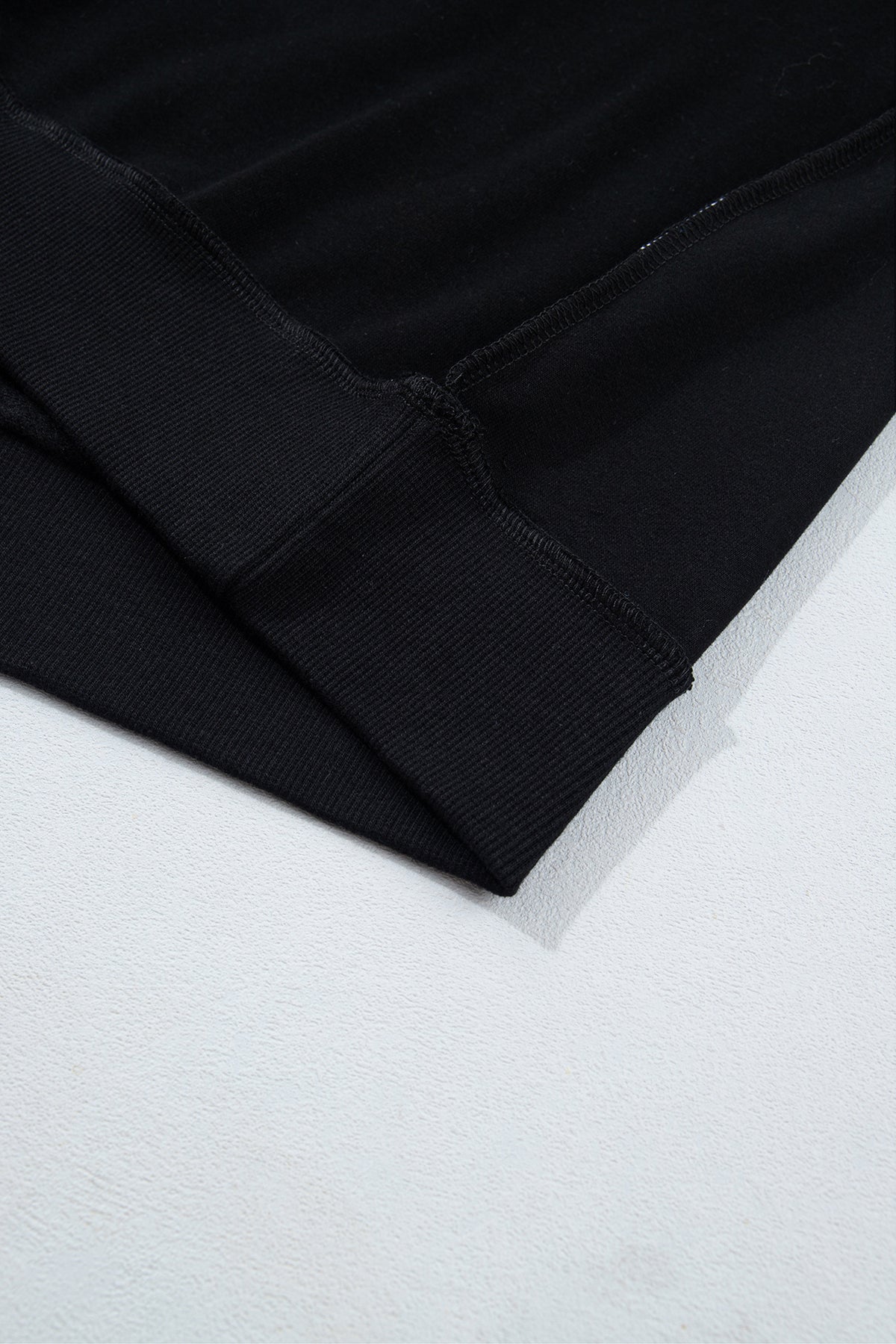Black CHRIST IS KING Embroidery High Neck Baggy Sweatshirt