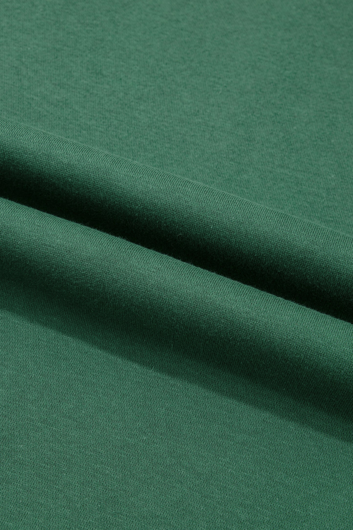 Dark Green Colorblock Polka Dot Contrast Trim Oversized Sweatshirt