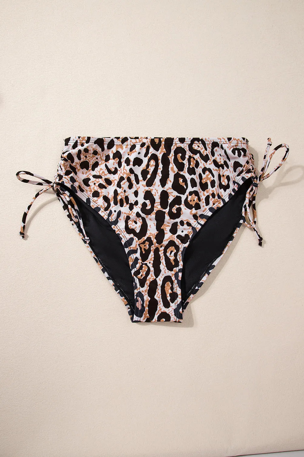 Black Crossed Tie Back Leopard Bikini Swimsuit - Chic Meadow Boutique 