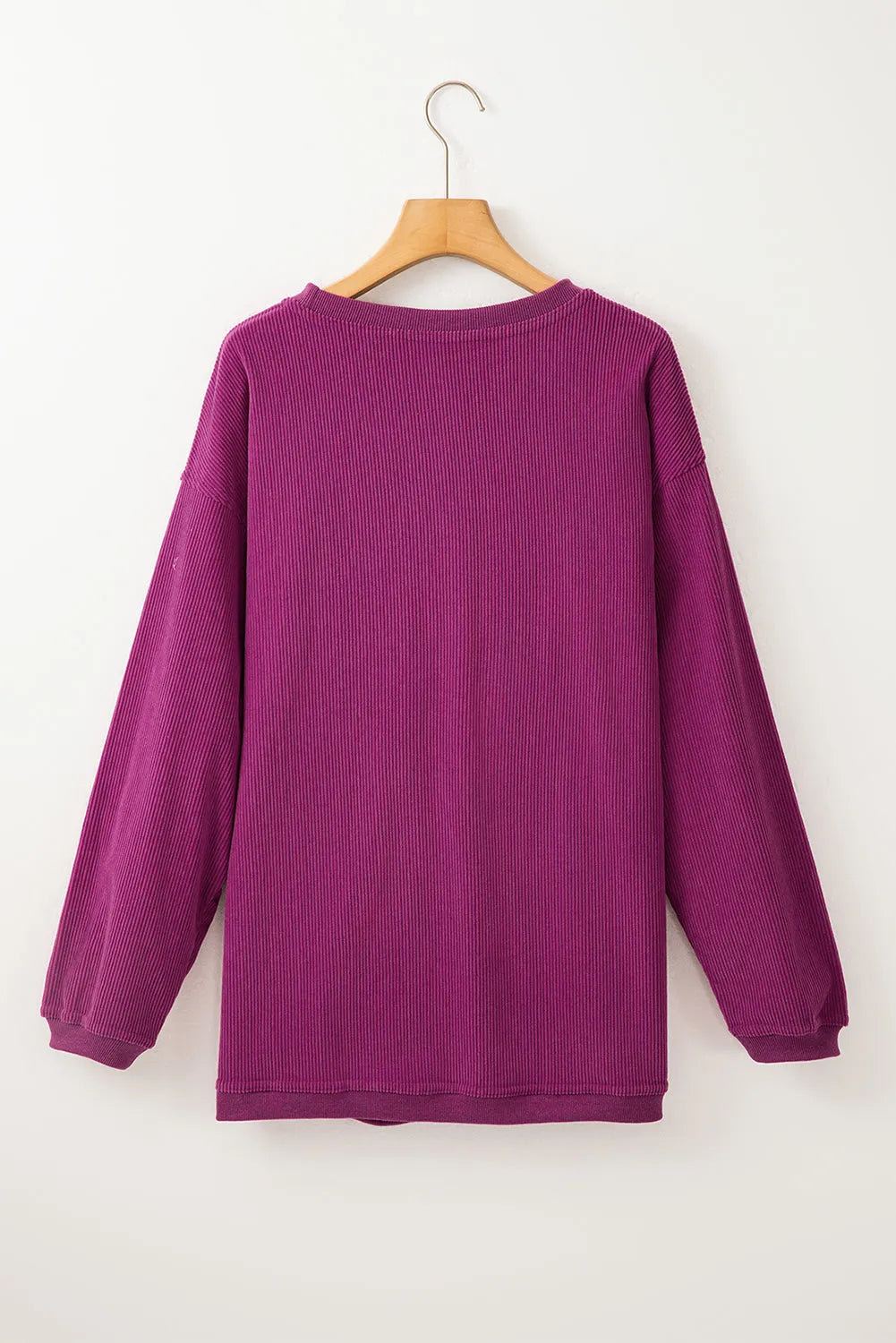 Festival Fuchsia Ribbed Corduroy Oversized Sweatshirt - Chic Meadow Boutique 