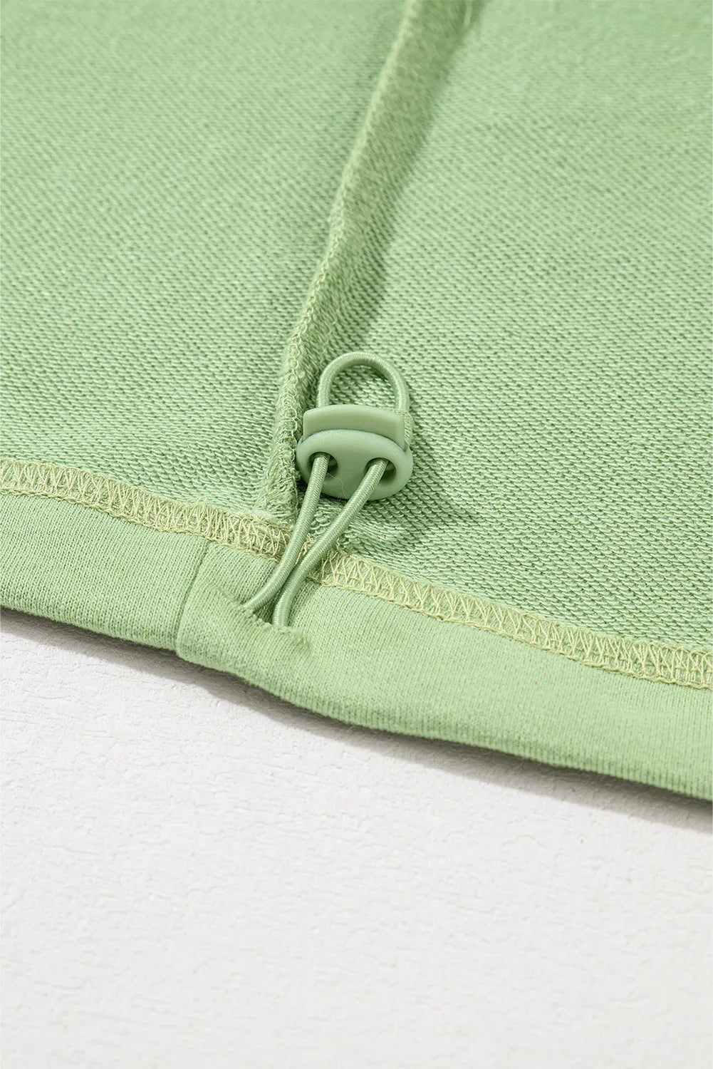 Tops/Sweatshirts & Hoodies Smoke Green Solid Kangaroo Pocket Half Zipper Oversized Hoodie