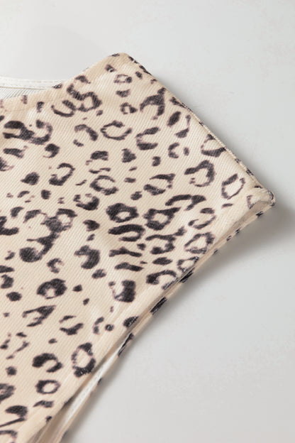 Apricot Knot Side Leopard Print Vest