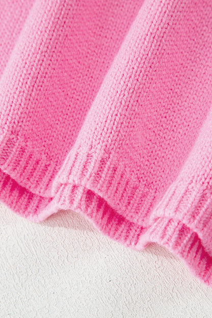 Bonbon Festive Bow Backless Bubble Sleeve Sweater