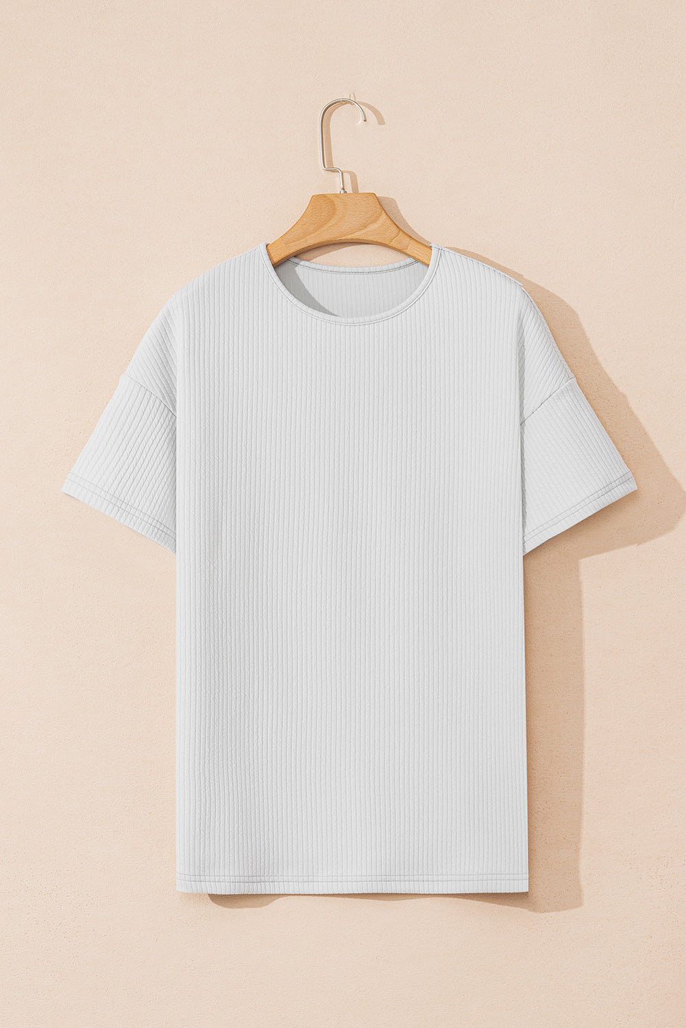 Light Grey Textured Loose T Shirt