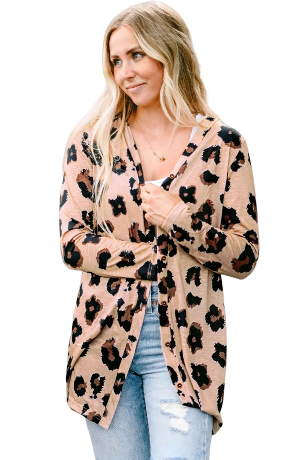 Leopard Printed Open Front Cardigan - Chic Meadow Boutique 