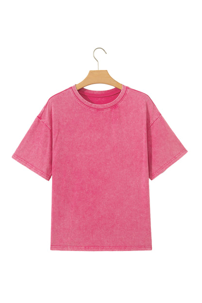 Rose Red Mineral Washed Oversized Tee