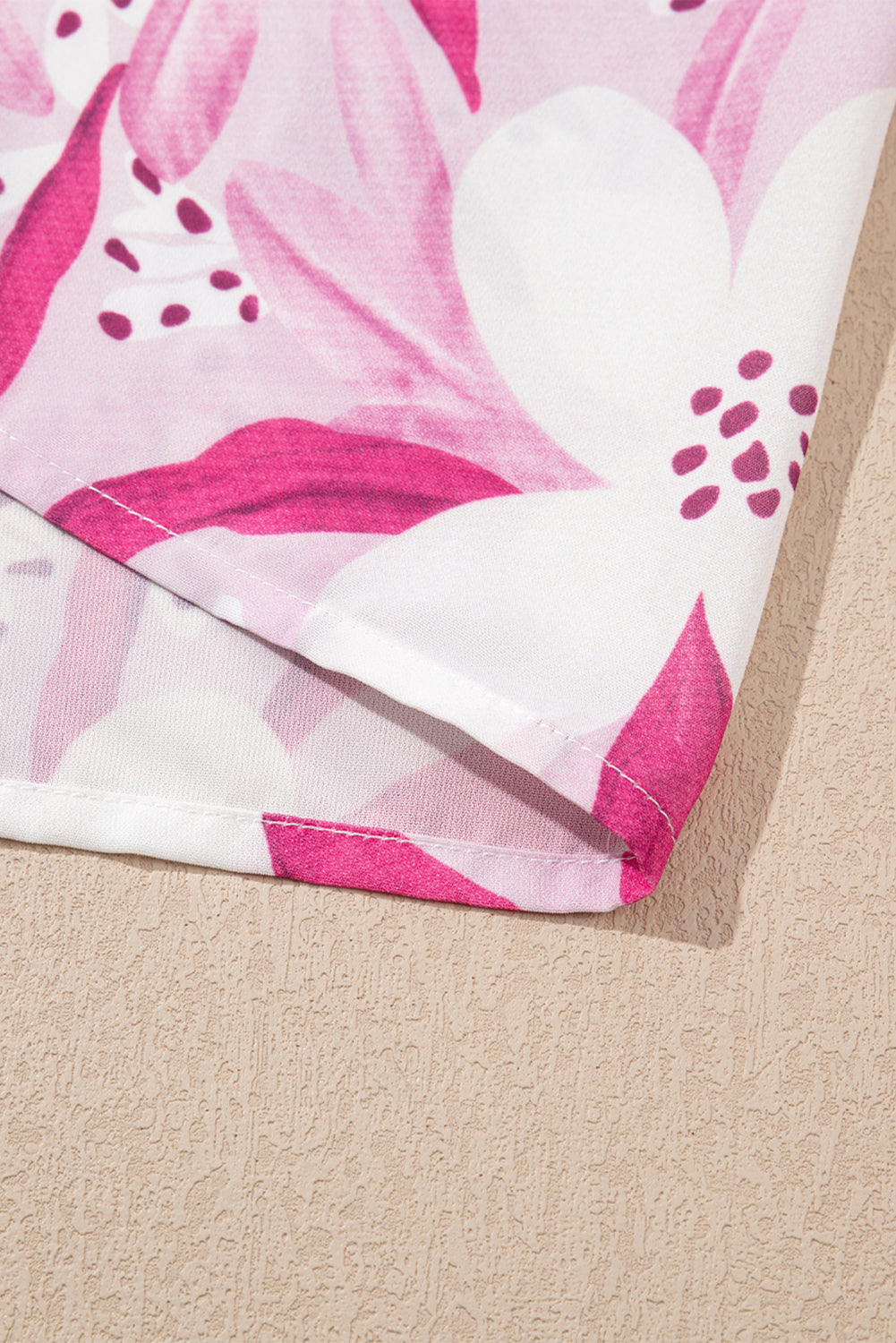 Rose Floral Frilled Collar Short Sleeve Blouse Top