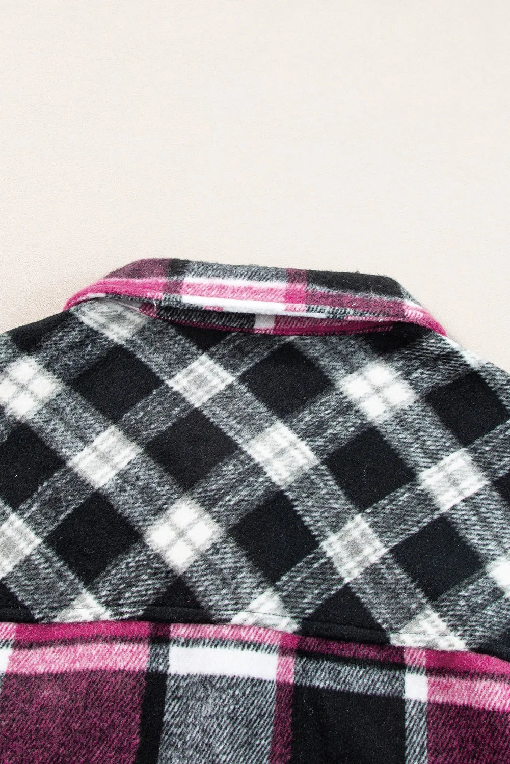 Black Plaid Colorblock Loose Shacket - Chic Meadow Boutique 