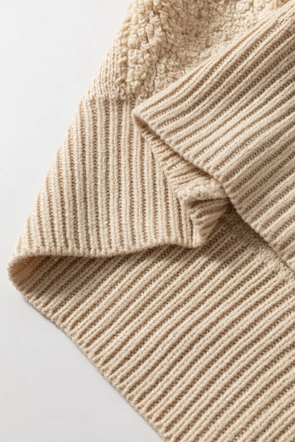 Sweaters & Cardigans/Sweaters Parchment Checkered Sherpa Crew Neck Loose Sweater