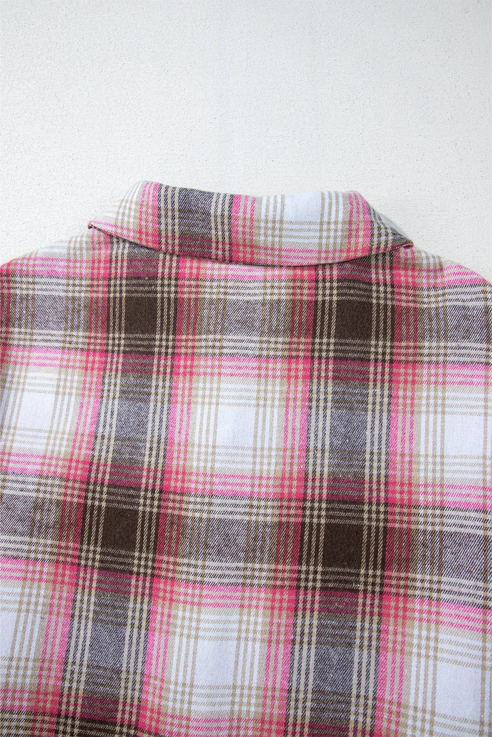 Pink Plaid Flap Pocket Button Up Shacket - Chic Meadow Boutique 